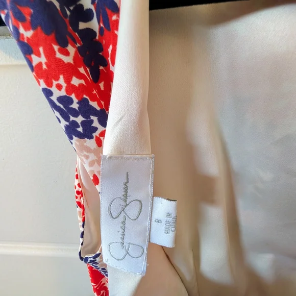 Jessica Simpson Floral Sleeveless Dress - Red, Blue, Cream - Picture 3 of 3